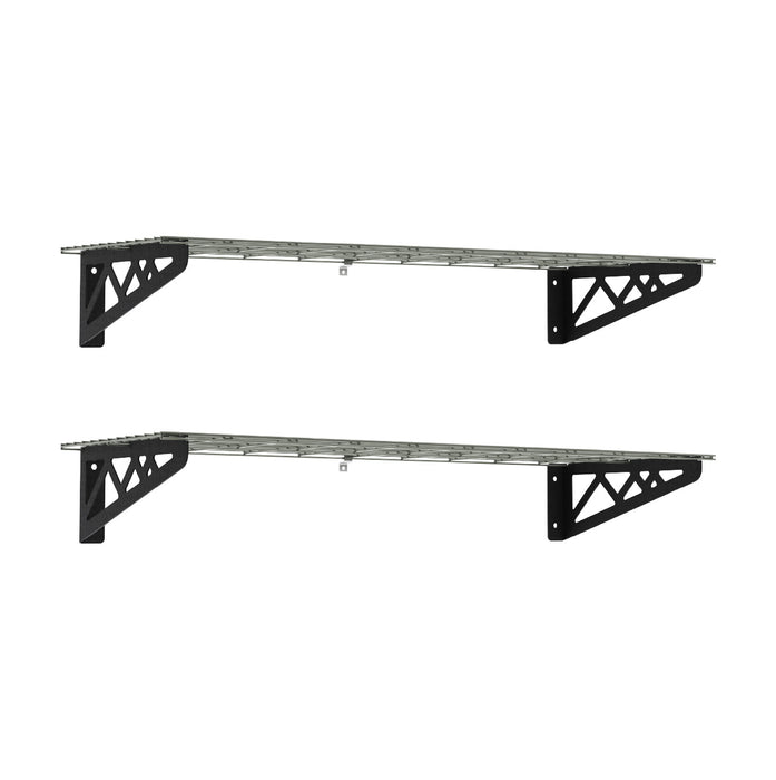 12" x 36" Wall Shelves (Two Pack with Hooks)