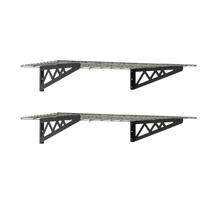 24" x 48" Wall Shelves (Two Pack with Hooks)