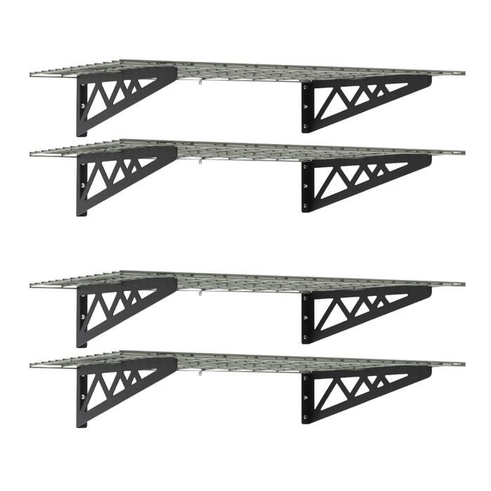 24" x 48" Wall Shelves Combo (Four Pack with Hooks)