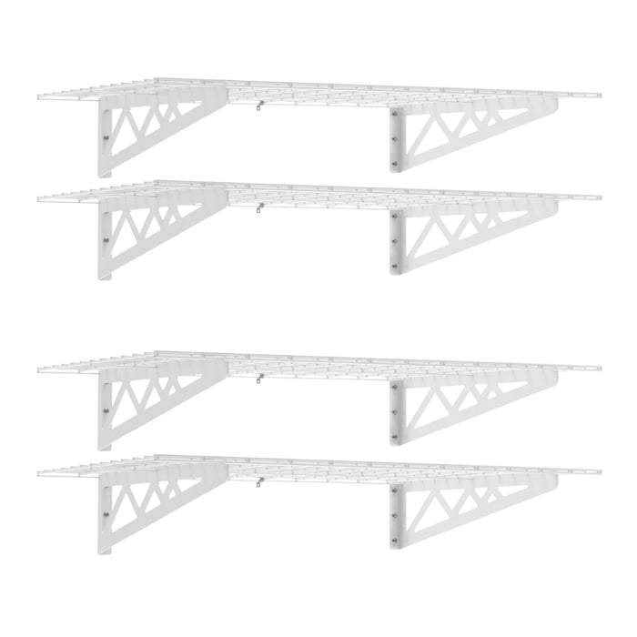 24" x 48" Wall Shelves Combo (Four Pack with Hooks)