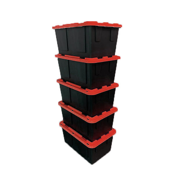 Lockable Storage Bin - 27 Gallon - Set of 5